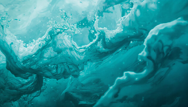 Turbulent blue ocean water waves surreal background