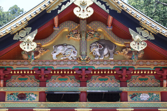 hall (warehouse) in a buddhist and funerary complex (tosho-gu) in nikko in japan 