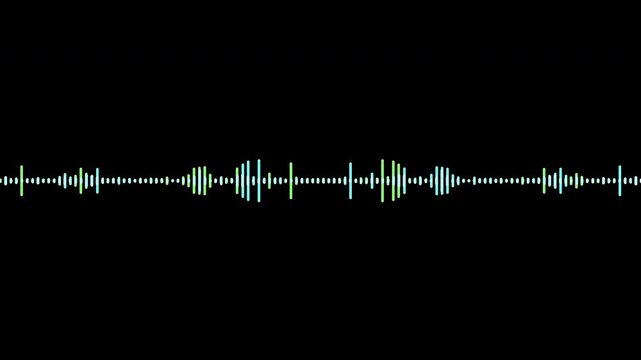 Colorful audio line and waveform spectrum animation, 4k	