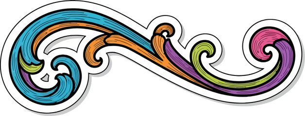 Fototapeta premium Colorful swirling wave design element.