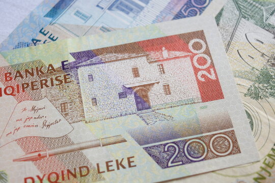 Albania money. Lek banknotes. 