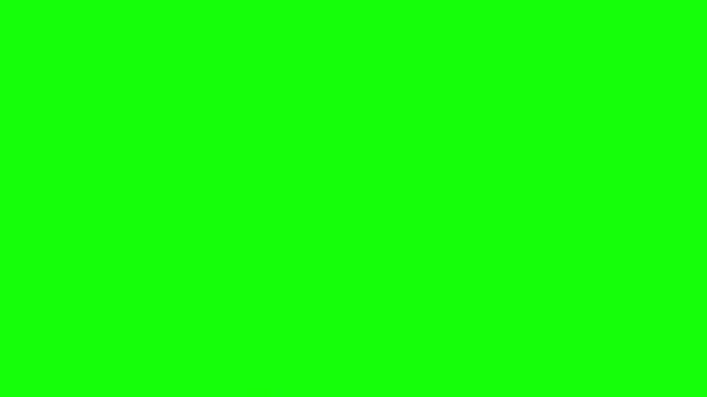 True stamp animation on a green screen background for easy chroma key editing and compositing.