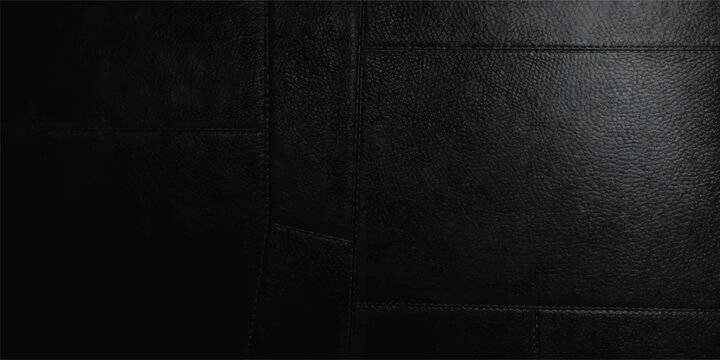 Black Luxury Leather Texture Background with Modern Upholstery Pattern &ndash; Premium Dark Leather Surface Design
