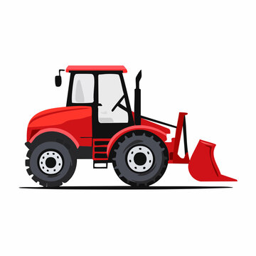 Red Tractor with Front Loader