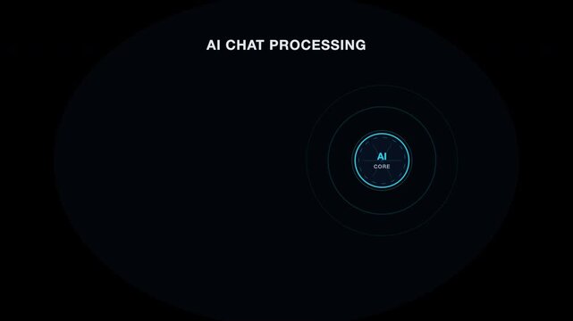 Digital image of ai chat processing with circular pulses. Suitable for technology, artificial intelligence, chatbot concepts in presentations, websites.