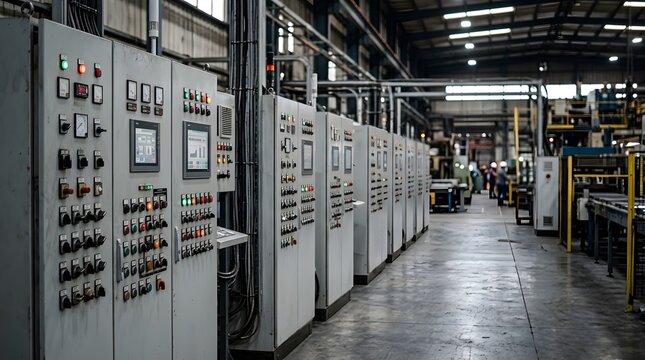 Industrial Control Panels in a Modern Factory