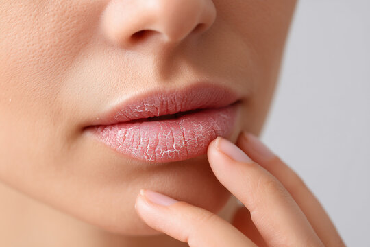 Someone touched dry, chapped lips.