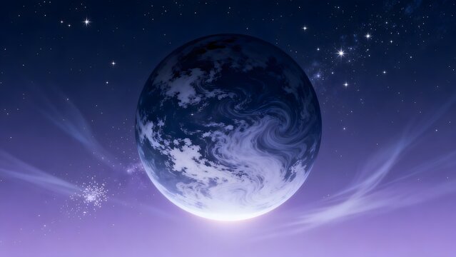 Earth in space with stars