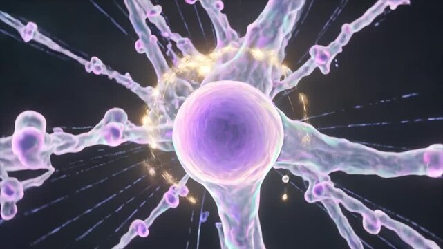 Quantum neural network neurons entangled with glowing quantum particles, surreal iridescent colors, abstract. no text