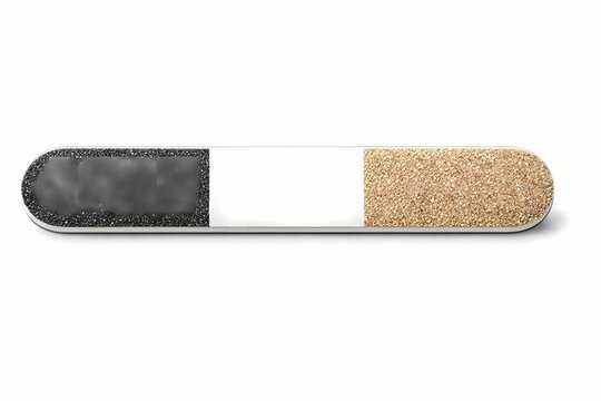 Rectangular multi surface nail file buffer isolated on white background. Essential manicure tool image suited for beauty salon promotions cosmetic packaging and nail care.