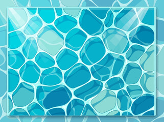Obraz premium Stylized Turquoise Swimming Pool Water Ripples Background with Abstract Sun Glares and Caustic Pattern for Summer and Spa Design