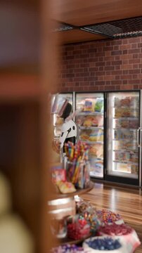 3D Robot at grocery supermarket