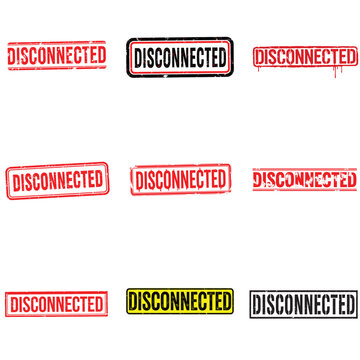 Disconnected Network Error and Broken Link Grunge Stamps