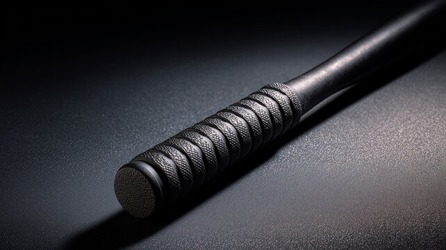Police baton, rubber baton, black tactical baton