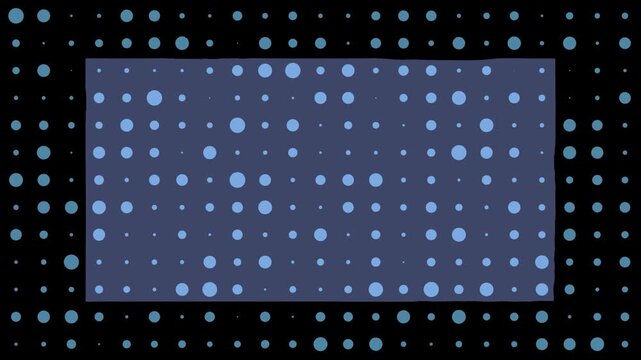 Circular and rectangle geometric elements in a geometric-themed animated illustration