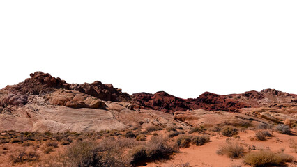 Mountain Rang landscape png. file background beside road on the way travel Valley of Fire State Park Nevada USA © NoonVirachada