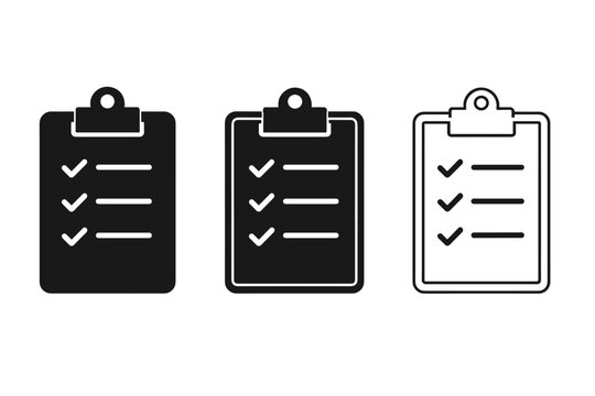 Checklist icons representing tasks completed and pending on a clipboard