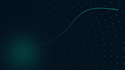 Abstract digital wave design with glowing dots and lines creating a sense of movement and depth in a technological background highlighting innovation and creativity © shahzadking