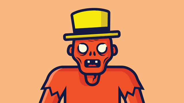 Cartoon Zombie with Top Hat Illustration for Halloween.