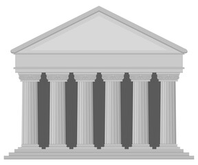 Fototapeta premium Ancient greek temple architecture symbolizing legal authority, banking heritage, historical education, and democratic foundations for institutional design. (cut out)