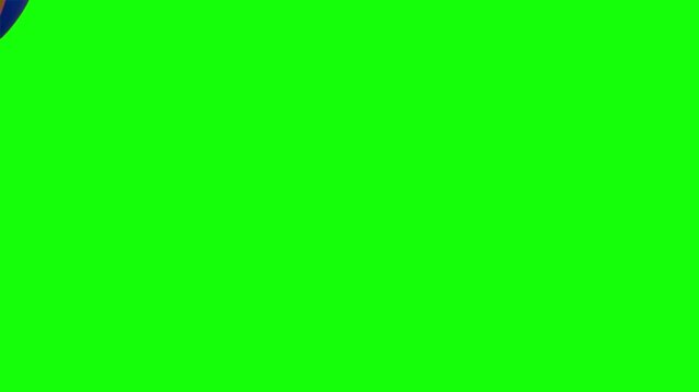 Volleyball Spinning and Passing Through Screen isolate on green screen. Sport transition idea concept. 4K.