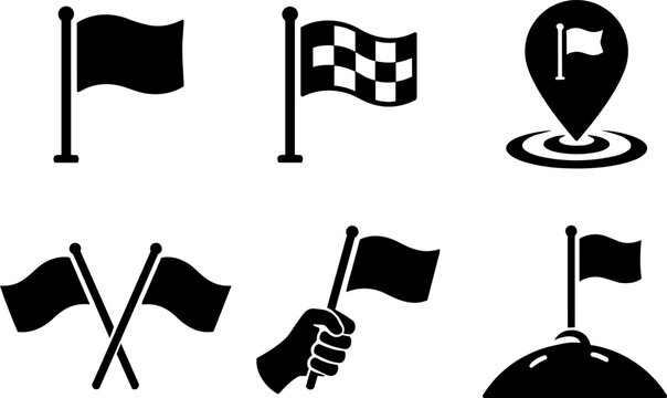 Vector icon flag marker location