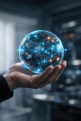 Fototapeta premium Futuristic digital sphere technology