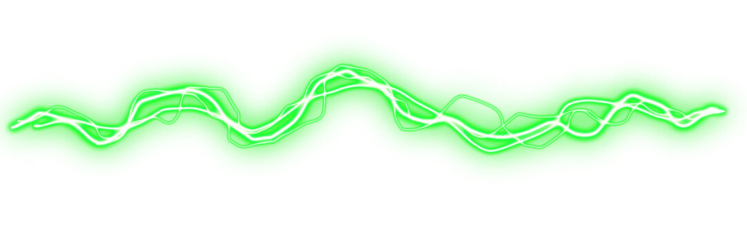 Vibrant Abstract Green Electricity Stream with Transparent Overlay Effect