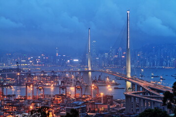 Fototapeta premium night view of the city of hong Kong