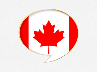 Obraz premium Canada in a Speech Bubble Design on Golden Frame.