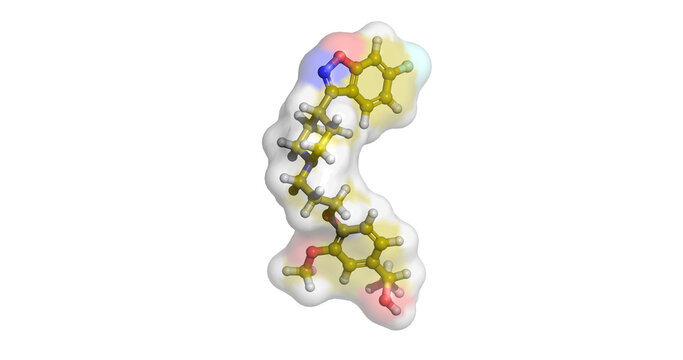 Milsaperidone, D2 and 5-HT2A antagonist for schizophrenia and bipolar disorder, 3D molecule 4K