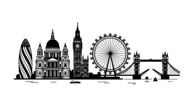 London skyline landmark outline vector for city design
