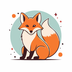 Fototapeta premium Cute Cartoon Fox Illustration