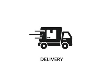 Fototapeta premium Delivery truck icon, fast shipping symbol, vector illustration isolated on white background