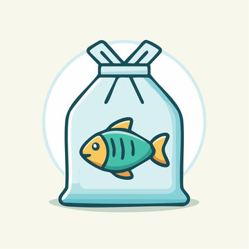 Cartoon Fish in a Plastic Bag