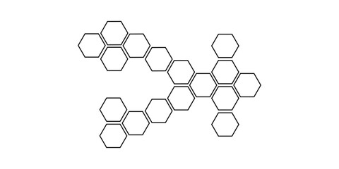 Fototapeta premium Geometric honeycomb design features a network of interconnected hexagonal shapes, showcasing intricate patterns and symmetrical structures.