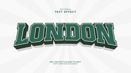 London text effect, sport varsity style editable text effect © Hiemstra