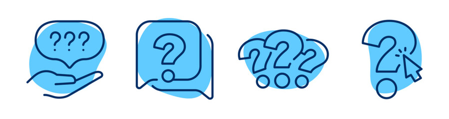 Naklejka na ściany i meble Question mark symbols indicating help and inquiries in interface