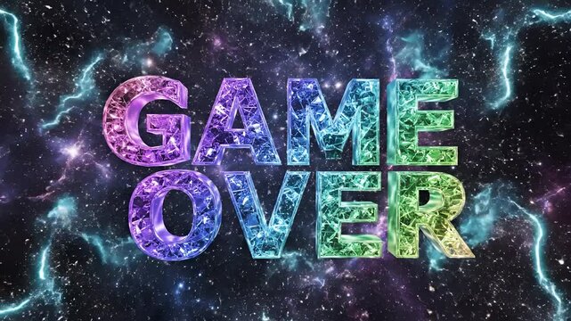 Explosion of Cosmic Energy and Game Over Text Displayed.