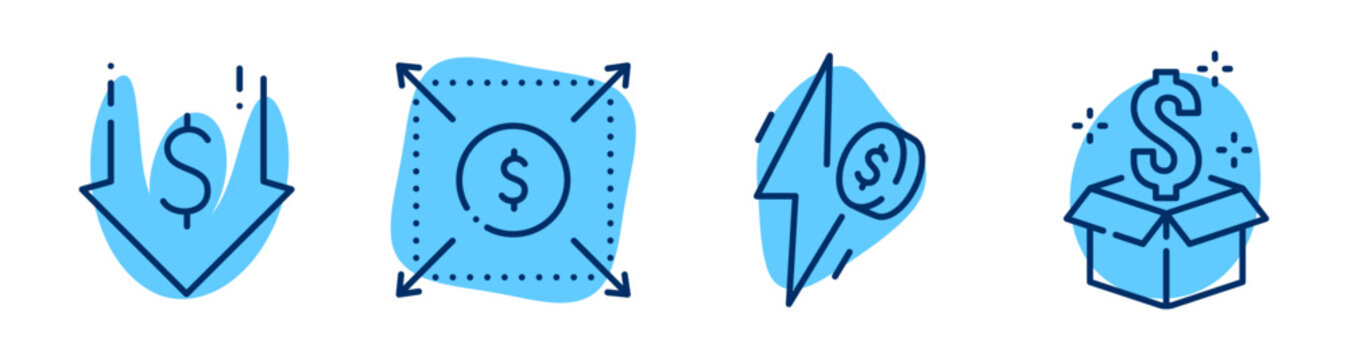Money transaction icons indicating savings and transfers in app