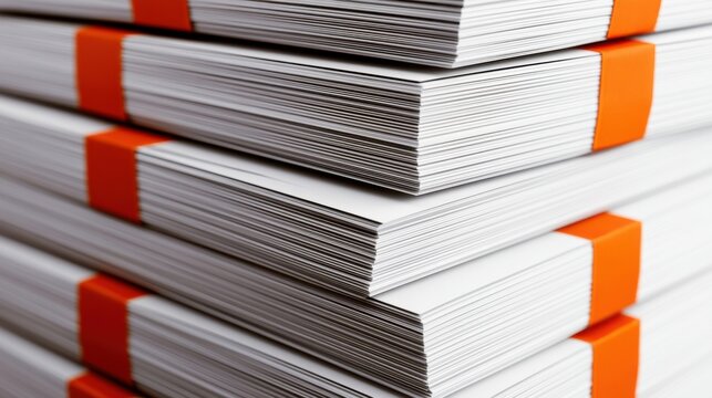 Stack of paper reams isolated on white background