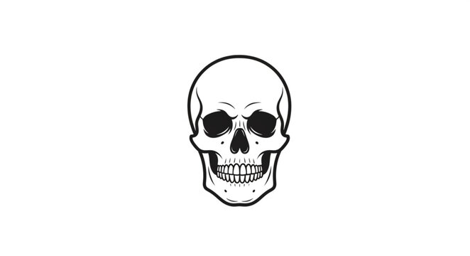 Human Skull Illustration Closeup View.