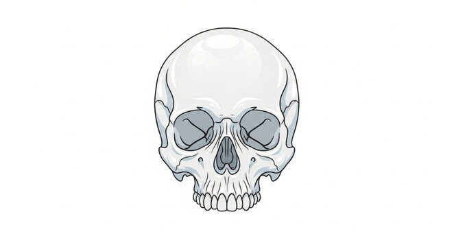 Human Skull Illustration Close Up.