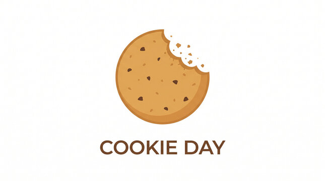 Single minimalist cookie with a bite taken out of it for food blogging and bakery branding concepts