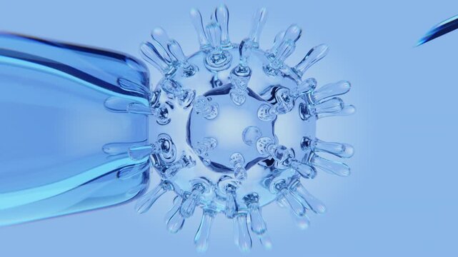 Artificial Fertilization of Human Egg Cell in Laboratory, IVF Procedure Close Up 3D Animation