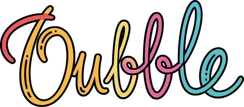 Colorful Ouble Word Typography Design.