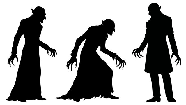 3 Silhouetten von Nosferatu als Vektorgrafik
