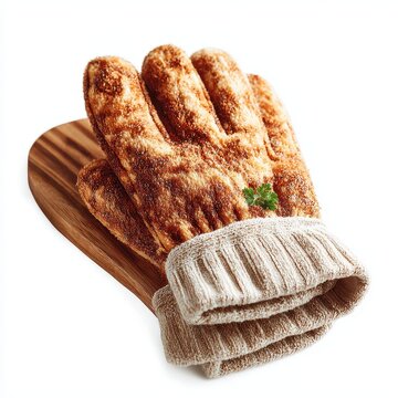 Creative Oven Mitt Shaped as a Baseball Glove with a Knit Cuff