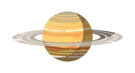 Illustration of planet Saturn with its prominent rings. © Shella