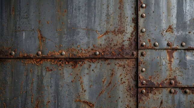 Rusted Industrial Metal Wall Texture Background